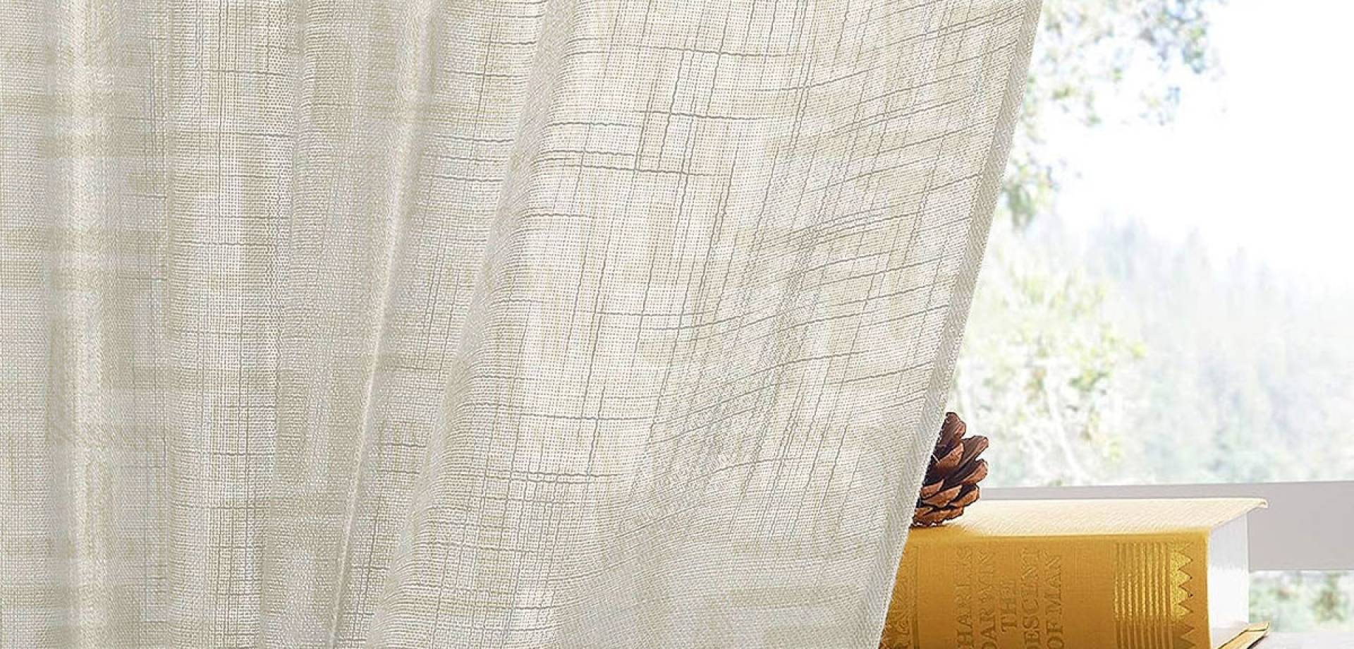 Urban Path Beige Sheer Curtain