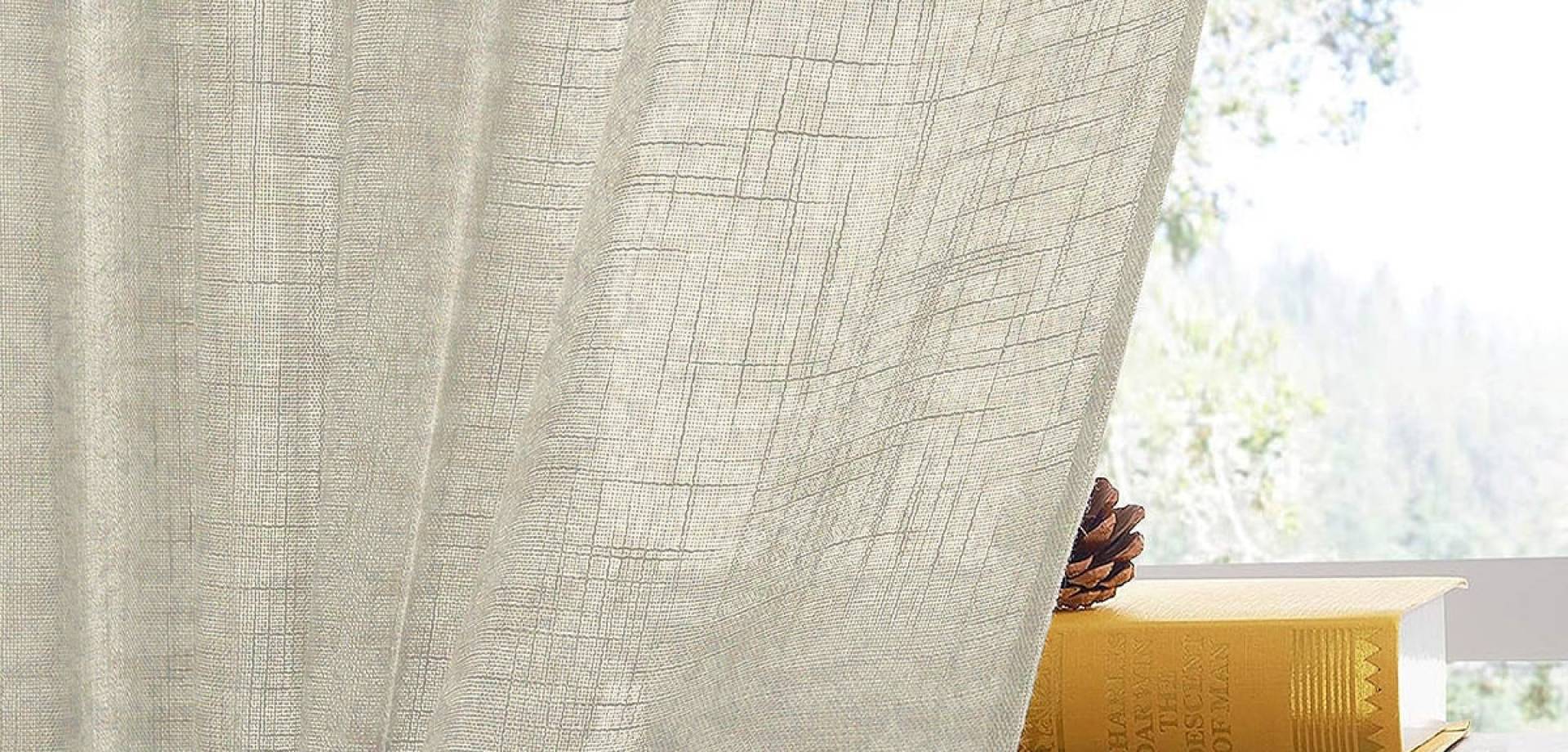 Ivory Fern White Sheer Curtain