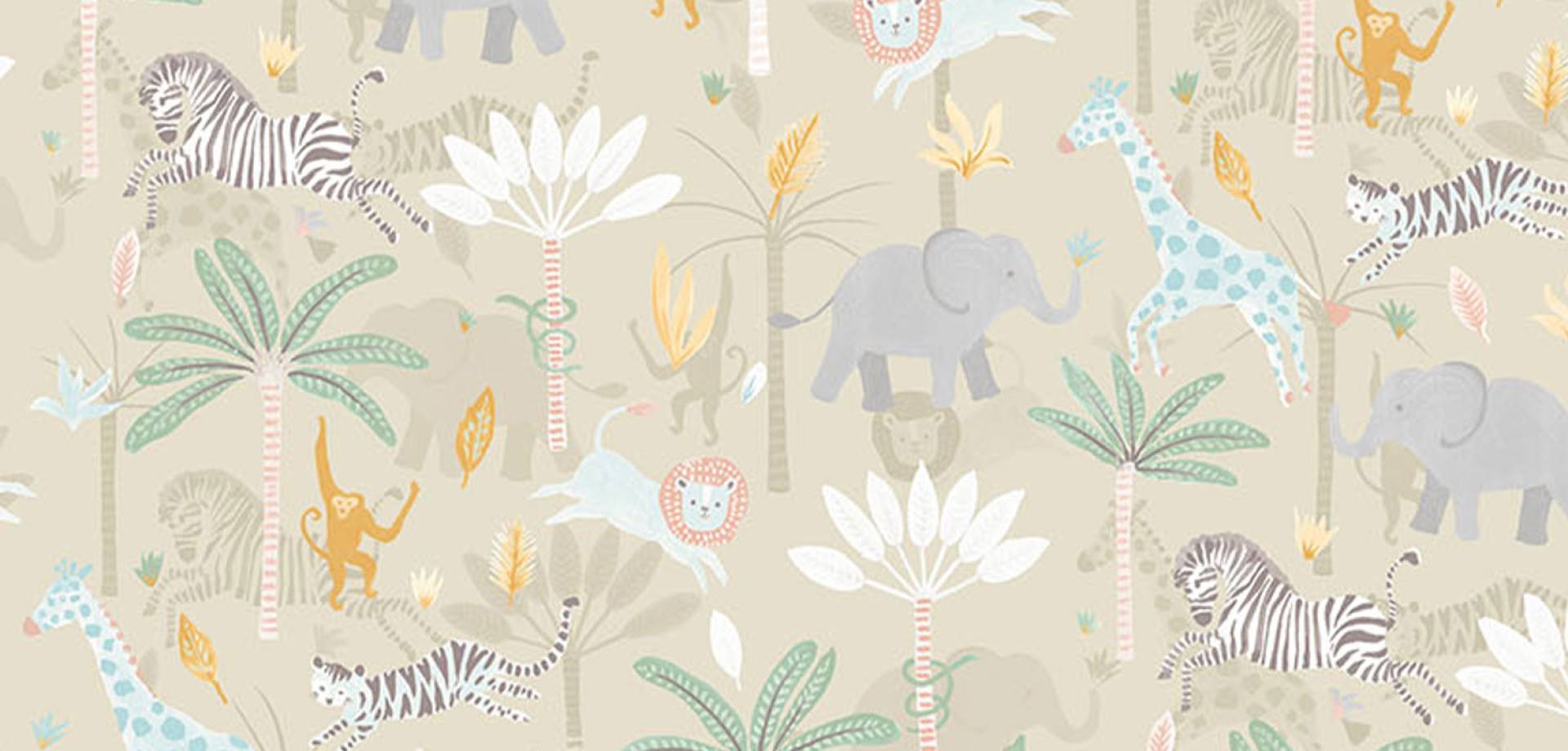 Jungle Safari Friends Cotton Curtain