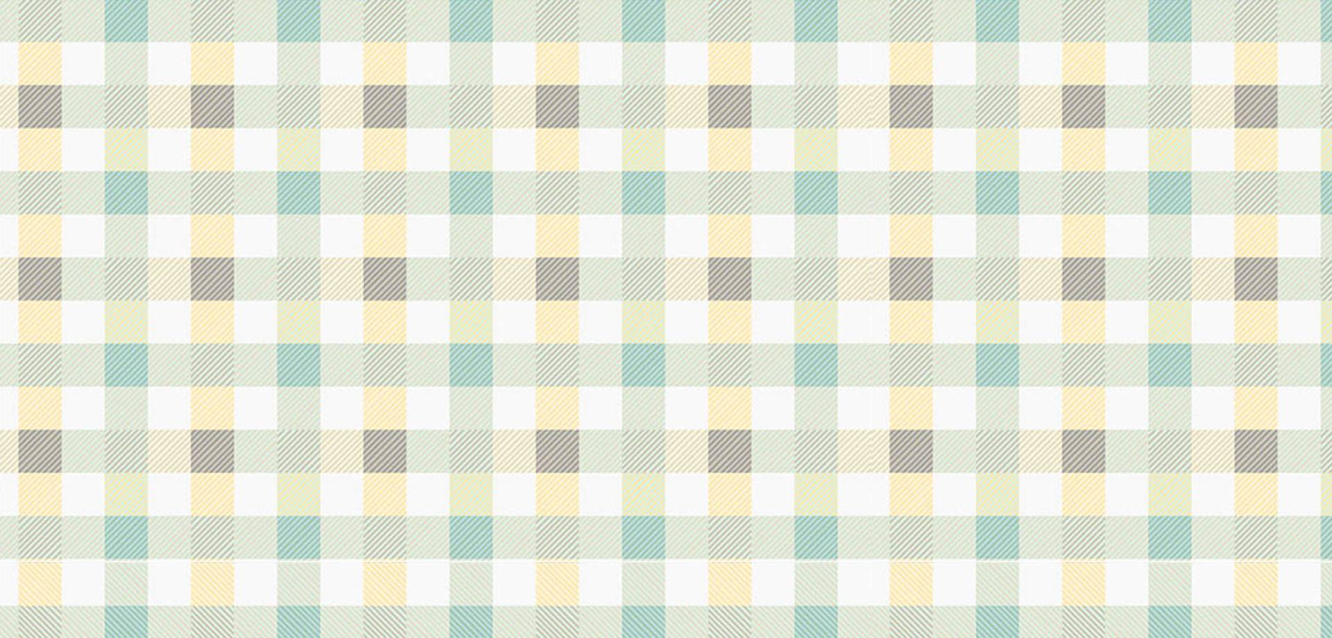 Mint Yellow Check Cotton Curtain
