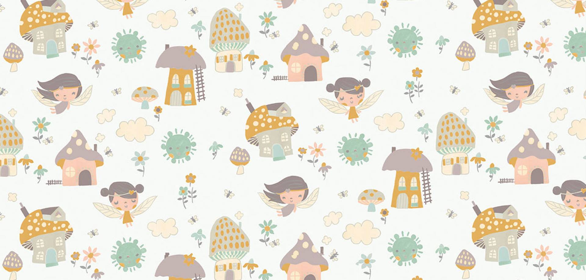 Whimsy Fairy Garden Cotton Curtain