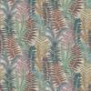 Soft Beige with Multicolored Fern Accents