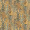 Golden Ochre with Blue and Brown Fern Accents
