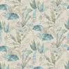 Soft Sand with Blue-Green Botanical Accents