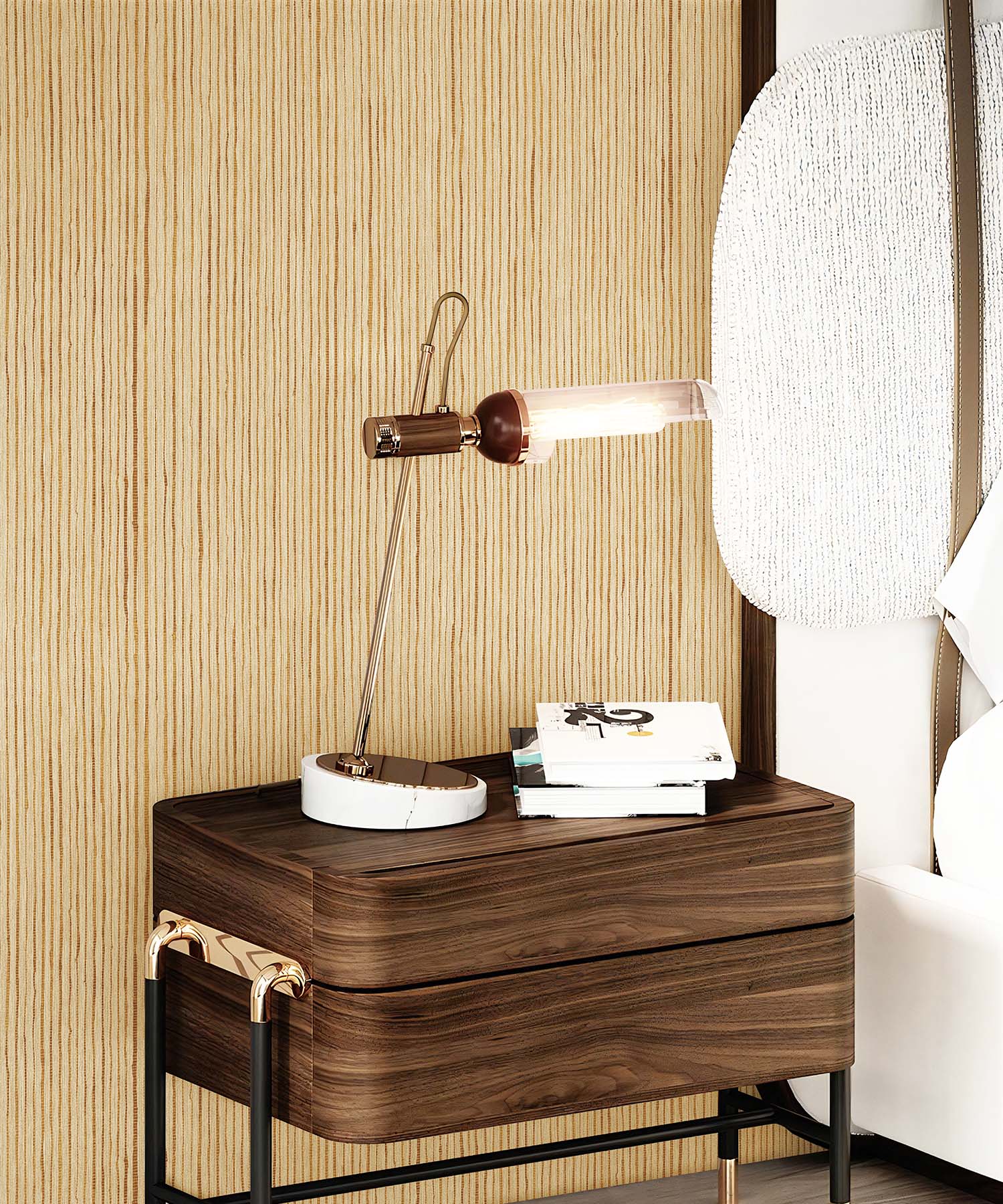 Natural Line Beige Wallpaper