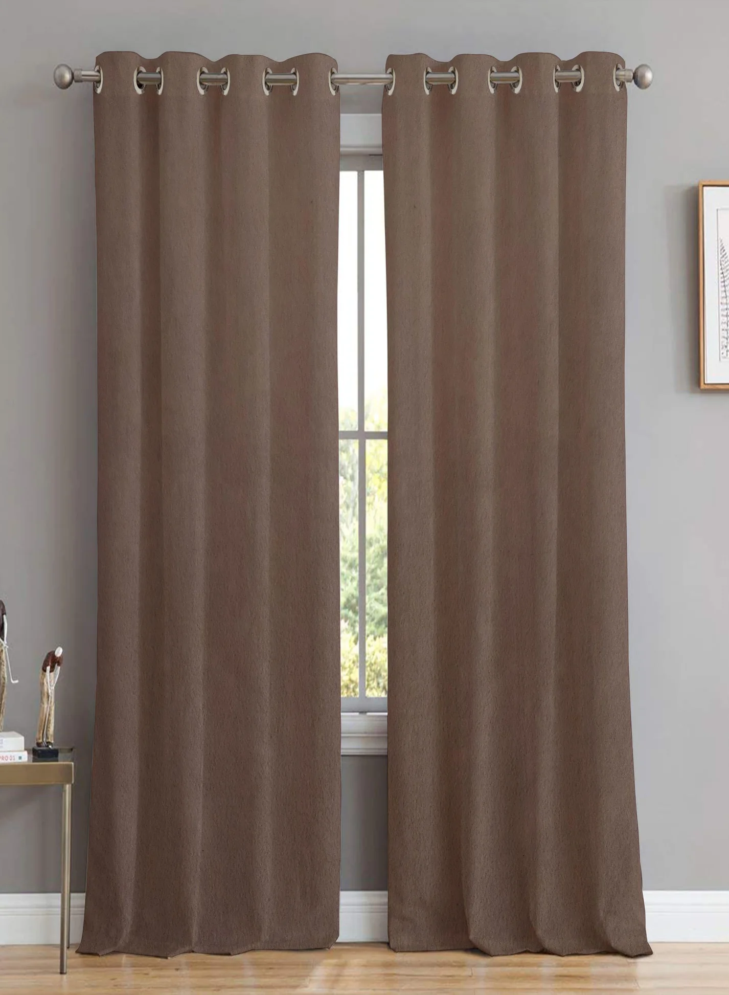 Brown Velvet Window Curtains