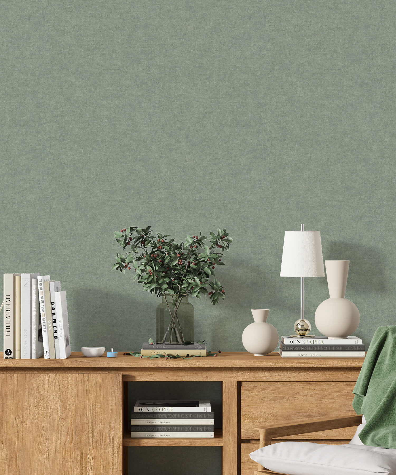 Mint Linen Wallpaper