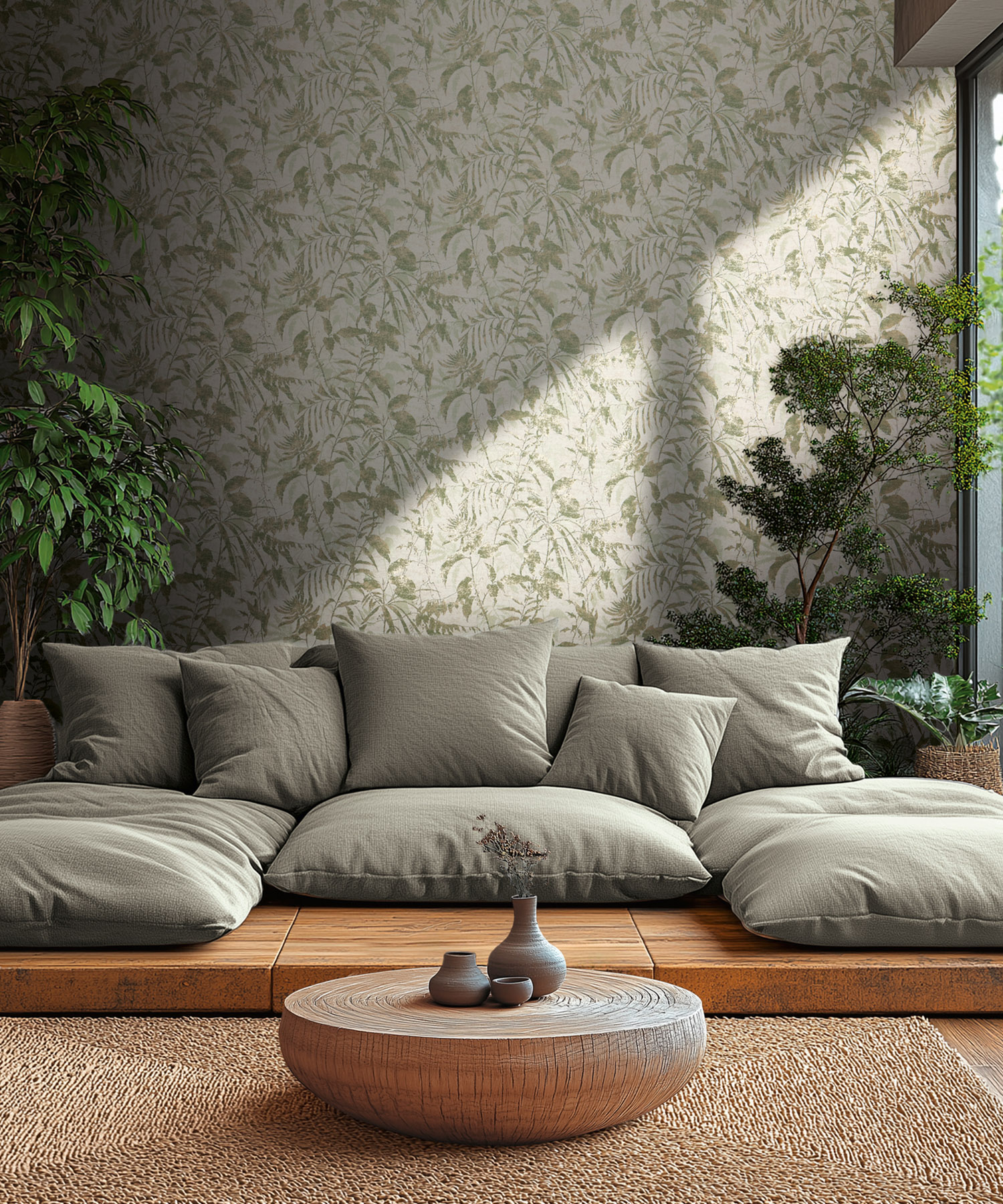 Whispering Leaf Print Wallpaper