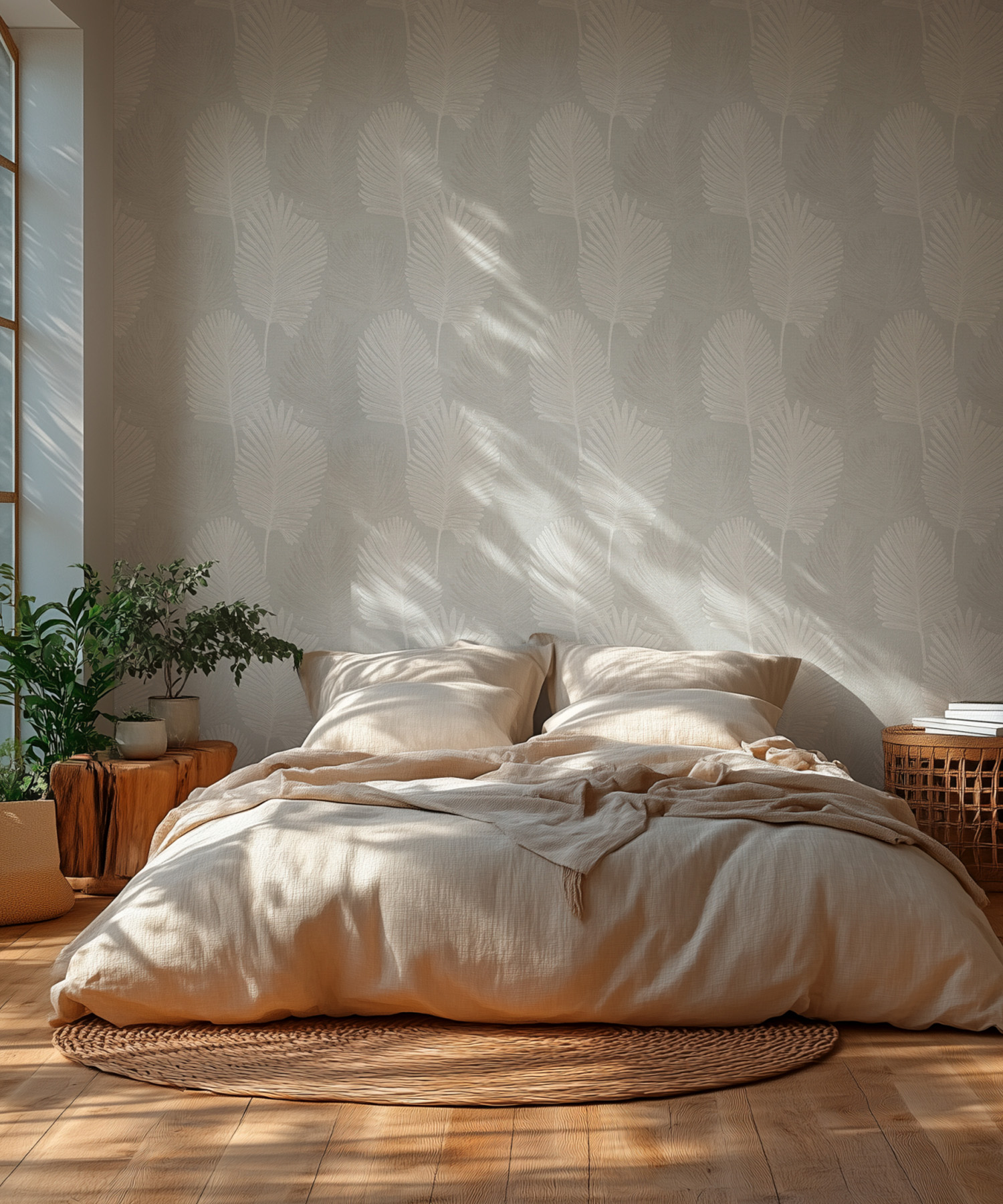 Ash Grey Palm Wallpaper