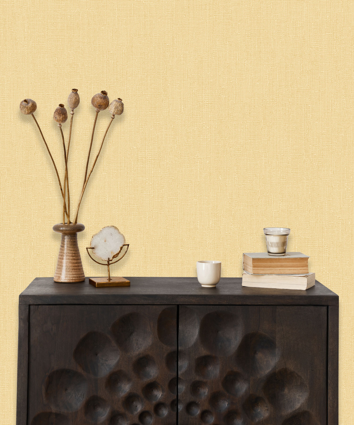 Woven Mustard Texture Wallpaper