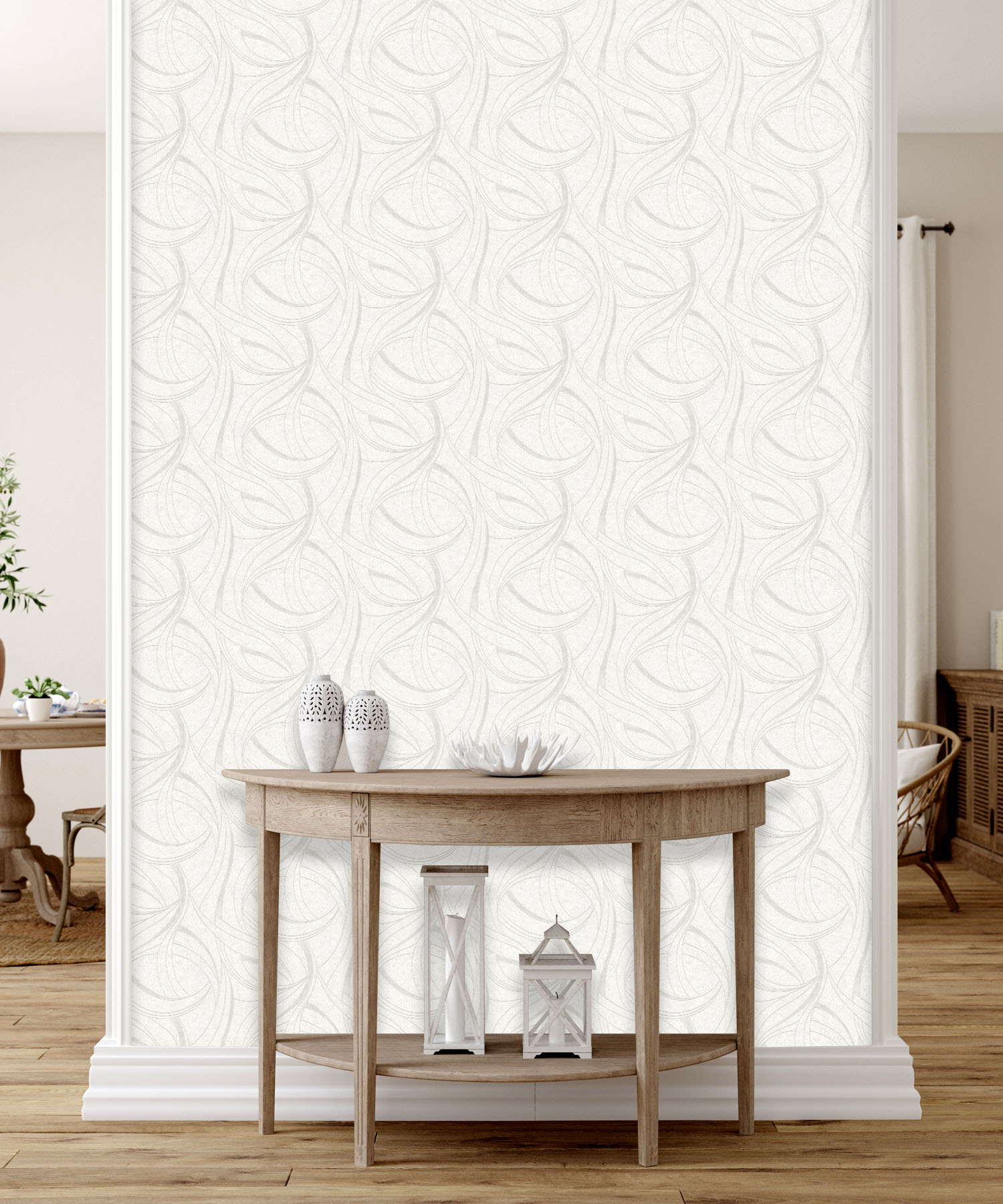 Curve Texture White Wallpaper