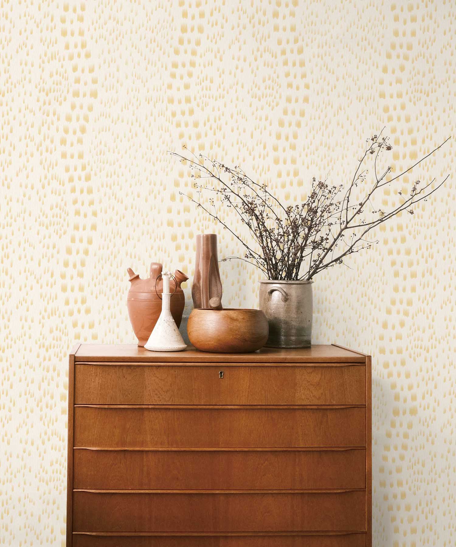 Golden Dots Textured Wallpaper