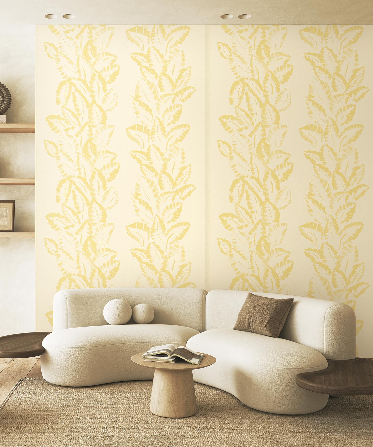 Golden Palm Leaf Wallpaper