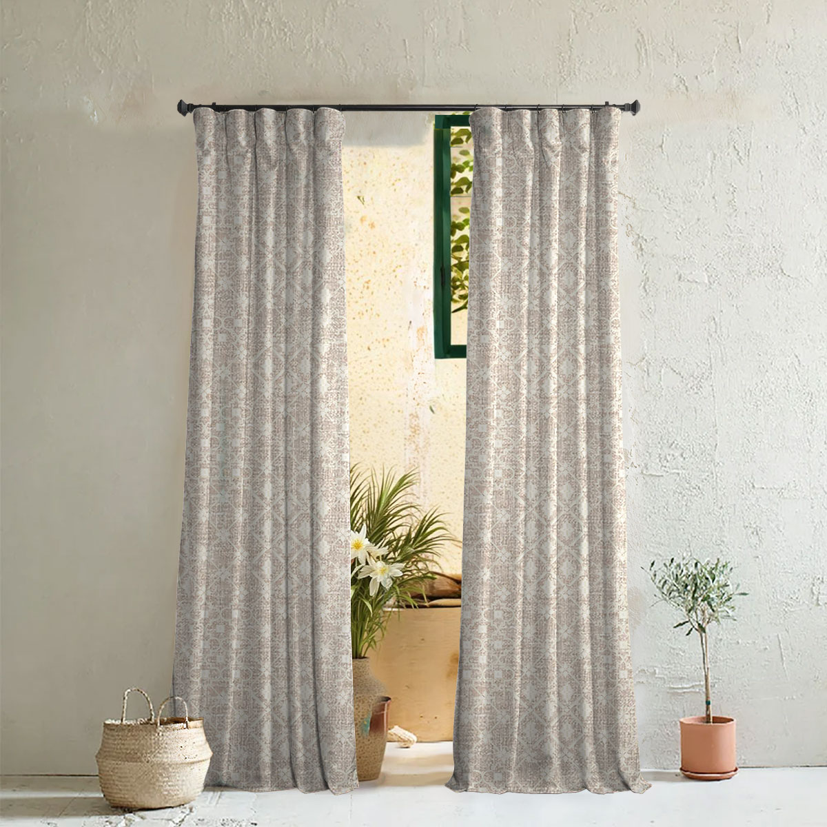 Vintage Lattice Elegance Curtain