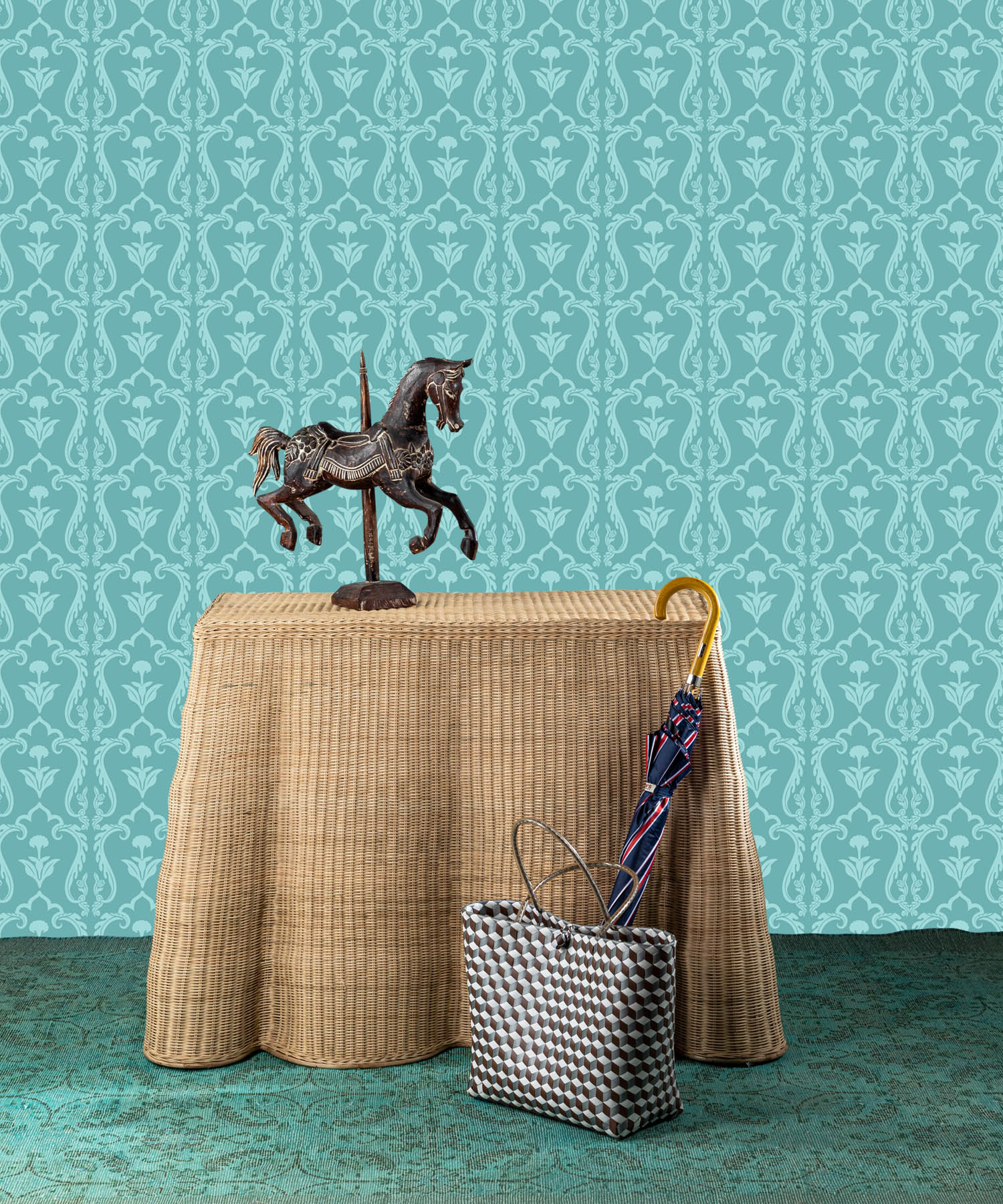 Pink Mughal Damask Wallpaper