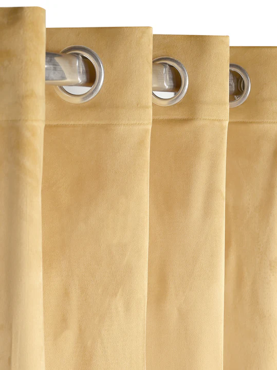 Yellow Velvet Window Curtains