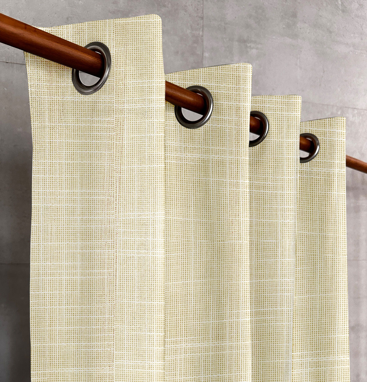 Ivory Elegance Pure Linen Curtains – A soft off-white shade with a subtle woven texture.
